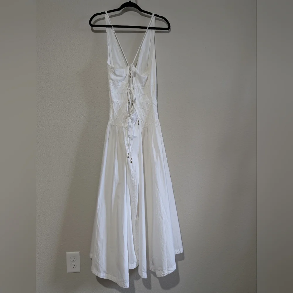 Free People Summer Queen Midi Lace Up Back Midi Dress White S - Picture 8 of 14